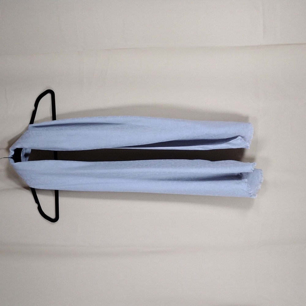 Calvin Klein Gray Viscose Preppy Business Casual Flowy Monogram Wrap Scarf